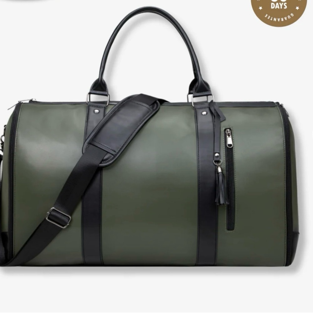 Olive Green Duffel Bag with Black Accents